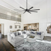 Large 84in Indoor Ceiling Fan with Remote and 3 Downrods without Light(8 Aluminium Blades)